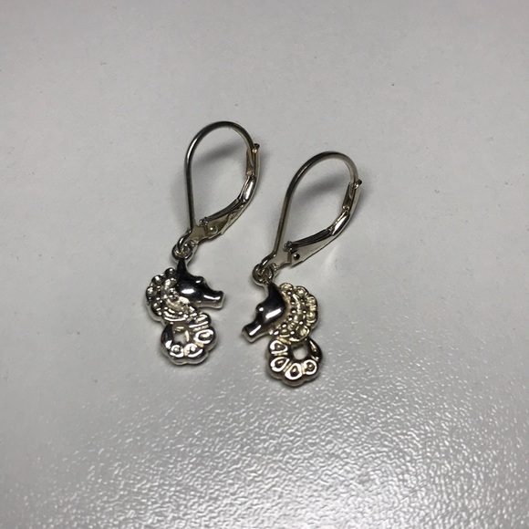 CUSTOM MADE Sterling Silver Seahorse Earrings - Picture 2 of 5